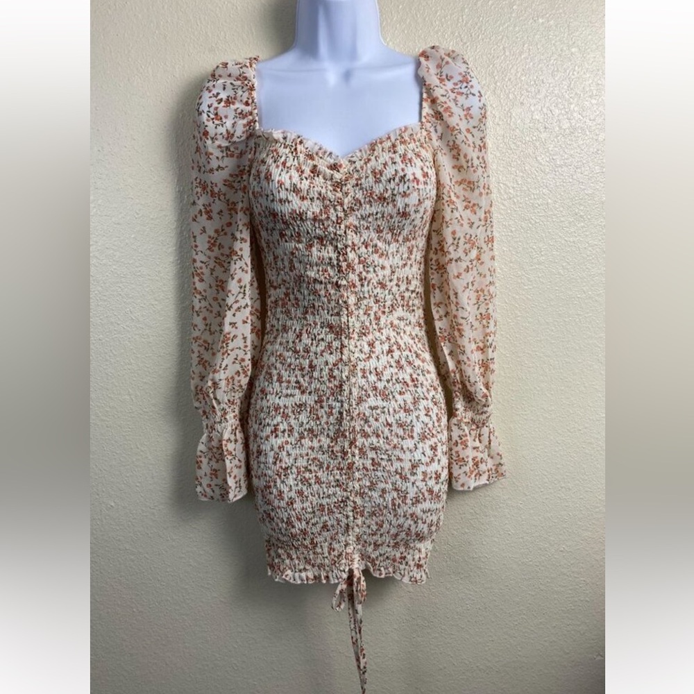 Elegant Floral Long Sleeve Dress